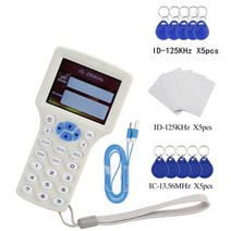 보안 부속 부품 영어 10 주파수 rfid 리더 작가 복사기 복사기 icid 125khz 13.56mhz 카드용 usb 케이블 lcd 화면 복사기, D 스타일
