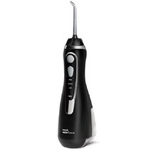 Waterpik 무선 워터 플로서 화이트 치아 잇몸 교정기용 휴대용 백 & 팁 4개 포함 충전식 방수 (WP-560), Black