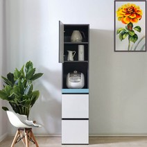 Sunshine 전기밥통 서랍장 수납장 슬라이딩 도어 슬림 틈새장 주방장 400, 올엘로우