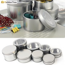 골든트리 스틸 원형 틴케이스 투명창 철제 소품정리함 미니 보관함, 원형 90 x 35mm - 투명창