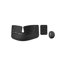 Microsoft - L5V-00001 인체 공학적 전체 크기 무선 조각 데스크탑 무선 미국 ...