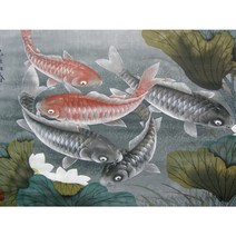 돈들어오는 보석십자수 황금 재물 비단잉어 부귀 행운 복 건강 diy 큐빅비즈 구슬 다이어몬드 수제공예 만들기세트 가로형 10종, 잉어04, 80*95