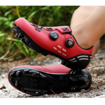 DOULIYA 2022 mtb 클릿슈즈 산악 자전거 신발, 41(260mm), 빨간색