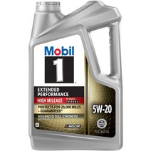 Mobil 1 모빌원 엔진오일 5W-20 (4.73L) Extended Performance High Mileage Full Synthetic Motor Oil, 5 Quart(4.73L), High Mileage 5W-20, 1개