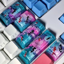 기계식키보드 수지 키 캡 게임용 키보드 고래 백라이트 키 캡 체리 mx 스위치 기계식 키보드 게임용 선물 잉어 키 캡, Caps Lock 1.75U, 녹색