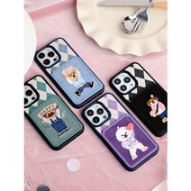 디자인스킨 [디자인스킨]아이폰 코듀로이 자수 카드 포켓 파티 케이스, 선택완료, 그린-비코/14플러스/14프로맥스