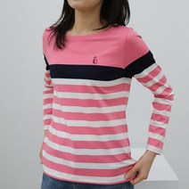 네레토 여성 골프웨어 상의 긴팔 간절기 라운드티 핑크