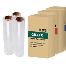 GRATO(그레이토) 1BOX 4EA 수입 스트레치필름 공업용랩 포장용 산업용, 15mc*350m