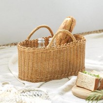 PP라탄 피크닉 바스켓 - L, 베이지, 1개