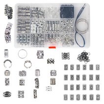 HAIMINGJUN 180 조각 Dreadlocks 비즈 금속 커프스 핀 선조 튜브 Dread Locks 클립 장식/헤어 브레이드 헤어 액세서리 쥬얼리/