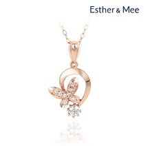 에스더앤미 14K 나비 하트 펜던트