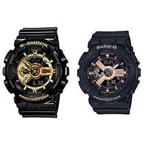 카시오casio g쇼크 베이비 g 페어 워치 디지털＆아날로그 아나디지 골드 로즈 골드 블랙 20 기압 방수10 기압 방수 해외 모델 ga-110gb-1aba-110rg-1a 손목시