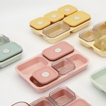 에디슨 친환경 에코젠 유아 자기주도 모듈 식판 세트, EE0014 민트