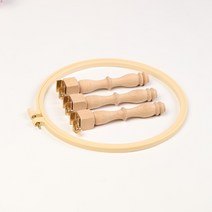 프랑스 우든레그 스탠드 고급 루네빌 자수 자수틀, 플랫 세 다리+Φ24cm 플라스틱 자수 붕대
