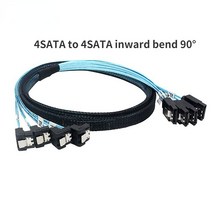 컴퓨터 PC Sata To 케이블 4/6 포트/세트 날짜 7 핀 Sas 6Gbps HDD 코드 서버 마이닝 1m, 01 4 ports blue_01 1m