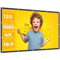 비디오 프로젝션 스크린 야외 프로젝터 120인치 16:9 4K HD 접이식 및 휴대용 홈 시어터 캠핑 뒷마당 영화를 위한 전면 후면 지원