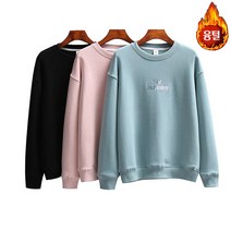 안안씬 여성 긴팔 기모 티셔츠 오버핏 맨투맨 겨울티