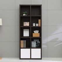 장인가구 프린스 800 5단 수납형 책장, 월넛