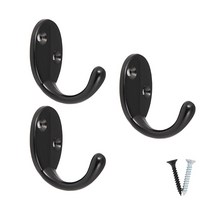 벽옷걸이 벽면 후크 심플신형 걸이 세트 피스고정형, 블랙(3개입)