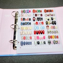 신제품 [유백색자석속지]온박스 네일아트북 컬러차트북 아크릴차트판 팁보관함, 신제품 버건디(금홀로그램), 유백색자석속지06 - 4장(자석긴리필팁32포함)