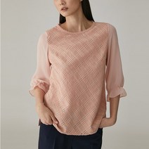 올리비아로렌 / 우븐패치 블라우스티셔츠 VOCALXM4481 / 애플아울렛 ( 블랙 핑크 )