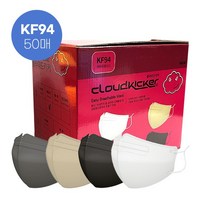 [무료배송]클라우드 키커 새부리형 KF94 마스크 대형 50매 4color, 다크그레이