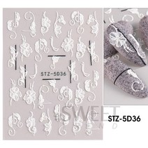 1 pc 디자인 손톱 장식 네일 접착제 손톱 장식 슬라이더 접착제 네일 데칼 SASW5D, STZ5D36