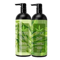 HEMPZ 헤어 샴푸 & 컨디셔너 세트 건조하고 손상된 염색 모발용 티트리 및 카모마일 두피 케어 듀오 비건 비오틴 함유 보습 999 6ml (33 5온스) 미국직송 295378