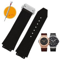 Hublot 위블로 시계 호환 빅뱅 가죽 루프 실리콘 러버 워치 밴드 레더 스트랩 시계줄 25x19mm
