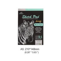 수채화종이 파스텔 마커 드로잉 북 100 면 스케치북 300gm2 검정 종이 페인트 종이 판지 빈티지 노트북 아트 마커 스케치 북 그림 그리기 오일파스텔종이 페이퍼 용지 dra, A5