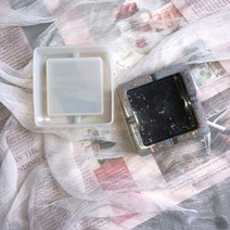 레진탑꾸재료 재떨이 금형 에폭시 수지 금형 심장 사각형 금형 diy 수지 uv 크리스탈 에폭시 공예 크리스탈 재떨이 홈 장식, 정사각형