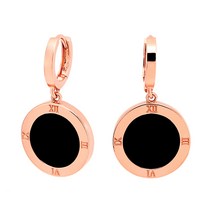 [비앤비골드]14K18K 로마체 더블 원형 블랙오닉스 귀걸이 JNE28483