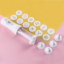 츄러스 메이커 츄러스 메이커 케이크 diy 도구 베이킹 액세서리 쿠키 스탬프 세트를 위한 12개의 디스크와 4개의 아이싱 팁이 있는 전기 쿠키 프레스 건 츄로스 메이커, 하얀
