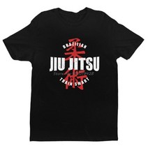 주짓수 격투기 빈티지 Jiu Jitsu T 셔츠 남성용 코튼 굉장 o 넥 반팔 브라질 Jiu-Jitsu Tee Tops Fitted Apparel Gift