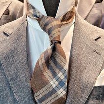 월드 플라워 남자친구 고급린넨 9센치 체크 스포테라토 넥타이 명품 남자넥타이