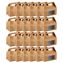 배꼽대장 손잡이 투명창 무지 선물상자 24매, 무지 투명창 브라운 대  24매