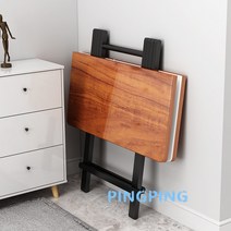 이동식 1인용 2인용 접이식 식탁 폴더블 자취방 기숙사 원룸 테이블, 화이트 70x70x55cm