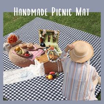 양면방수 피크닉 매트(대형) 테이블/피크닉/식탁 매트, 양면방수매트(대형)_꿀벌(민트)