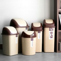 슬림디자인 틈새 공간활용 스윙휴지통 냄새방지 뚜껑덮개 분리수거 작은방 책상밑, 1개, 정사각 대
