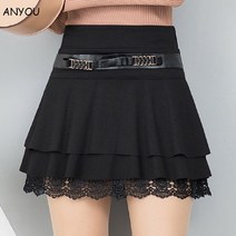 ANYOU 여성 봄미니 스커트 레이스스커트