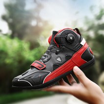 바이크부츠 오토바이 미들 미끄럼방지 통풍 라이딩신발 4계절, 블랙