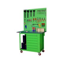 철제 작업대 이동식 공구걸이판넬 소형 6단서랍 선반