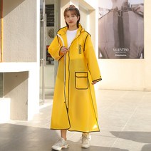 큰귀멍멍 남여공용 우비 다회용 고탄력 투명챙 비옷, 옐로우, 1개
