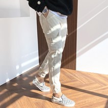 간빠레 뒷절개 기모 스판 반밴딩 남성용 카고 조거팬츠