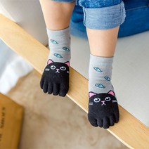 소녀 발가락 양말 어린이 섯 Kawaii 손가락 새해 면화 어린이위한 소 동물
