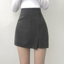 리리의감각 A라인 무지 언발 치마 랩 미니스커트