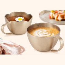 결혼선물 각인 구리 방짜유기 손잡이 컵 찻잔 놋쇠 녹그릇 고급, 라떼잔
