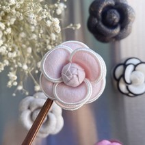 까멜리아 브로치만들기 꽃코사지 카멜리아 유니폼 정장브로치 가방장식 부자재, 코사지만, 핑크