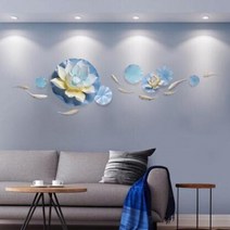 고급벽시계 럭셔리 엠보싱 장식 호텔 홈 거실 소파 TV 수지 꽃 물고기 벽화 아트, 6.style6