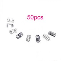 50pcs 블랙실버 스프링 10305 슬라이딩 댐퍼 스프링 tamiya 미니 4wd 레이싱 카 모델 용 예비 부품 용품 14세 이상 미니카, 실버 하드 스프링